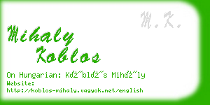 mihaly koblos business card