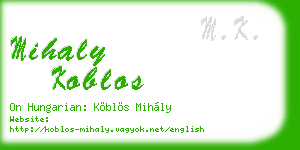 mihaly koblos business card